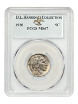 1920 5C PCGS MS67 ex: D.L. Hansen - $7,893.38