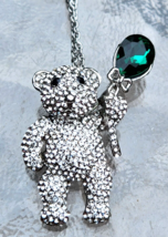 Austrian Crystal Bear with Balloon Pendant / Brooch 24 Inches in Silvertone - £12.73 GBP