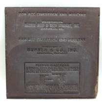 Master Feed &amp; Seed Company Louisville Ky. Bag Printing Plate Advertising - £17.84 GBP