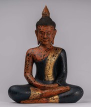 Antique Khmer Style Wood Seated Buddha Statue Dhyana Meditation Mudra - 52cm/21&quot; - £764.41 GBP