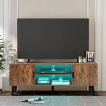 For A 55-Inch Tv, The Quimoo Mid Century Modern Tv Stand, Led Entertainment - £101.97 GBP