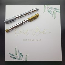 Wedding Guest Book Pens Best Day Ever And So Future Begins Silver Gold Greenery - £6.87 GBP