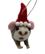 Silver Tree Wooly Skiing Hamster with Santa Hat Christmas Ornament Red 4... - £8.01 GBP