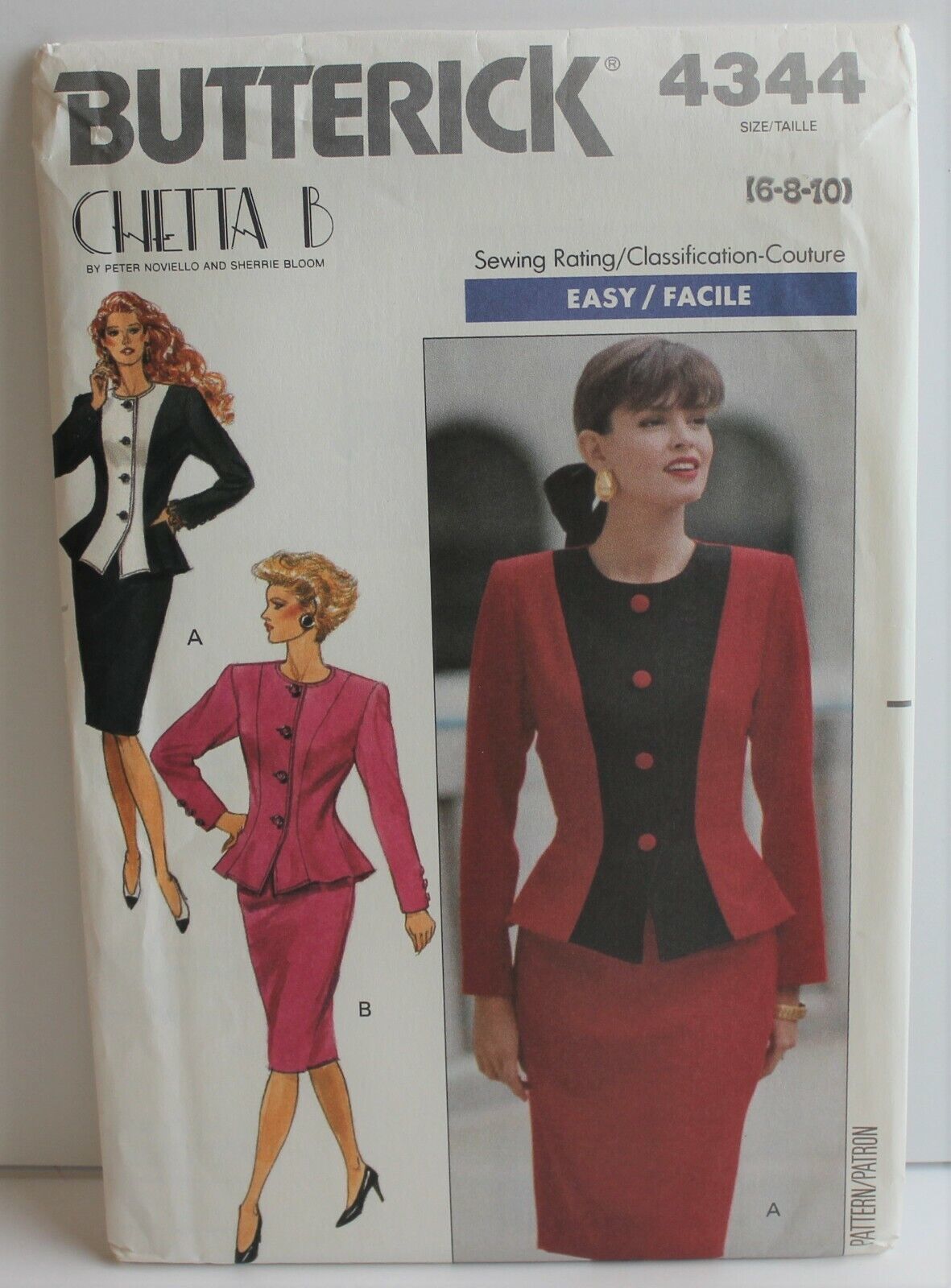 Butterick 4344 Sewing Pattern Top Skirt Size 6 8 10 Chetta B - $9.74