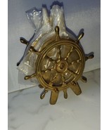Vintage Brass Ships Wheel Coaster Set Nautical Set of 5 Coasters - £27.22 GBP