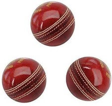 Quality Cricket Leather Ball Pack of 3 red - £28.79 GBP