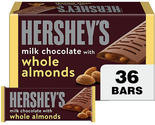 HERSHEY&#39;S Milk Chocolate with Whole Almonds Candy Bars, 1.45 oz., 36 pk. - $36.00