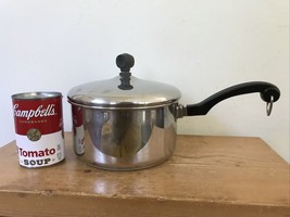 Vintage Farberware Stainless Steel Aluminum Clad 2 Qt Saucepot Soup Pan w/ Lid - £29.63 GBP