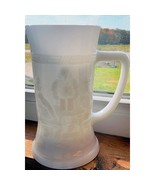 Vintage One Federal Milk Glass 6&quot; Beer Stein Tankard Embossed Tavern Scene - $7.19
