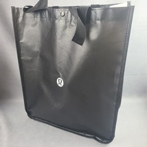 Lululemon Large Reusable Shopping Bag BLACK &amp; WHITE with snap - $12.58