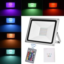 50W RGB LED Flood Lights, IP65 Waterproof Security Light , 5000LM Dimmable Color - £14.46 GBP