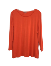 Peter Nygard Top Womens Size XL Orange Pullover 3/4 Sleeve Stretch Fall - $214.79 MXN