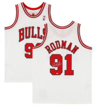 Dennis Rodman Autographed Chicago Bulls White Mitchell &amp; Ness Jersey Fan... - $491.49 CAD