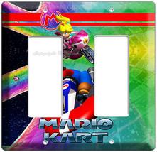 Super Mario Kart Racing Princess Peach Double Light Switch Plate Nintendo Ds Wii - £8.76 GBP
