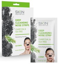 Skin Aesthetics Charcoal &amp; Tea Tree Nose Strips - Cleanses &amp; Unclogs Por... - $14.69