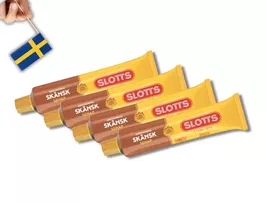 4 Tubes Slotts Skånsk Senap – 220g (7.76 oz) – Traditional Swedish Mustard  - $37.90