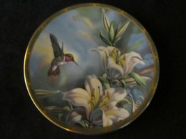 RUBY-THROATED Hummingbird And Lilies Collector Plate Cyndi Nelson Bird - £23.97 GBP