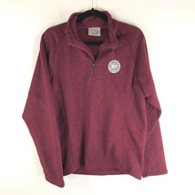 Ivory Ella Womens Pullover Sweatshirt Fleece Quater Zip Mock Neck Knit Red S - £15.21 GBP