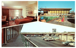 Continental Motor Hotel Split View w Old Cars Texas Motel Postcard 1963 - £6.96 GBP