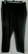 Lisa Rinna Collection Banded Bottom Knit Crop Pants Slate Black M NEW A2... - $24.25