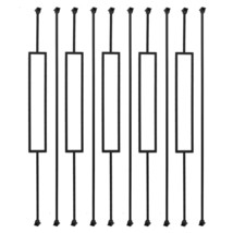 Set of 10 Deck Wrought Iron Balusters Square Iron 1/2&quot; Spindles Matte Black - £44.83 GBP