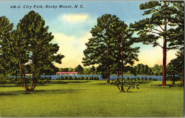 City Park Rocky Mount North Carolina NC Pond Building Greenery Postcard (A11) - £4.59 GBP