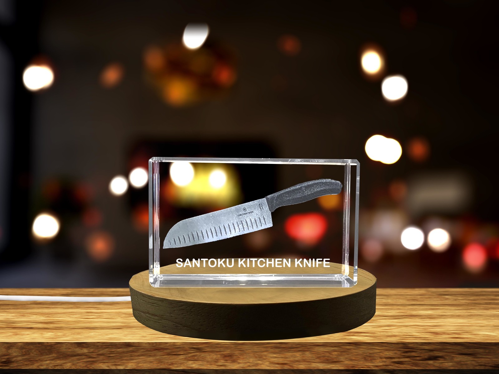 LED Base included | Culinary Versatility - Santoku Kitchen Knife Immortalized