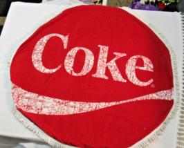 COCA COLA Round Beach Towel THROW BLANKET with FRINGE ~ Large - $881.67 MXN