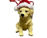 Kurt Adler Golden Lab Puppy in Red Knit Santa Hat Resin Christmas Ornament - $9.79
