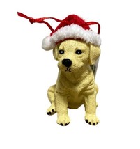Kurt Adler Golden Lab Puppy in Red Knit Santa Hat Resin Christmas Ornament - £7.65 GBP