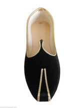 Men Shoes Indian Handmade Mojari Wedding Black Loafers Khussa Punjabi US 7 - £43.95 GBP