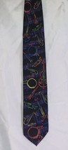 Ralph Marlin Adult Tie Black Music Jazz 100% Polyester Neck Made in USA ... - £11.06 GBP