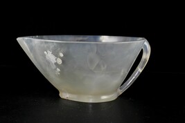 FINE CRAFTED NATURAL CHALCEDONY 1438 CARATS CARVED DESIGNER BOWL FOR HOM... - $712.50