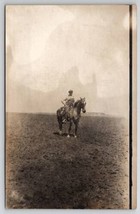 Ashton IL Man on Horse Farm Scene RPPC Nelson Schmidt Lauren IA Postcard A27 - £8.08 GBP