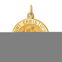 14k Solid Polished/Satin Small Round St. Christopher Medal XR1790 - $7,792.60 MXN