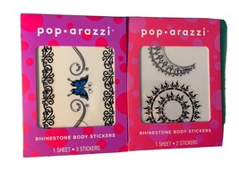 2PC Pop • arazzi ~ 2 Rhinestone Body Stickers Body Designs 2 Sheet - $12.75