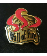 Vintage &quot;Wall of Fire&quot; Gold Tone Pin Scatter Badge Enamel Red Black RARE... - £7.86 GBP