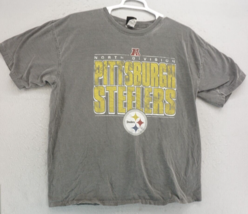 Pittsburgh Steelers Mens Shirt XL Short Sleeve Gray NFL Team Apparel - $14.23