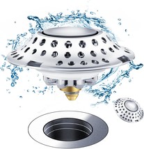 Bathtub Drain Hair Catcher, 2 In 1 Universal Bathtub Drain, 1.85 Inch Holes - £25.36 GBP