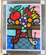 Jozza &quot;Fruit Salad&quot; Custom Framed Original H/S Canvas XL 47.5x37 fruit p... - £3,101.22 GBP