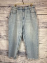 Vintage Jordache High Rise Crop Jeans Womens XXL Light Wash Blue Stretch Pockets - £14.15 GBP