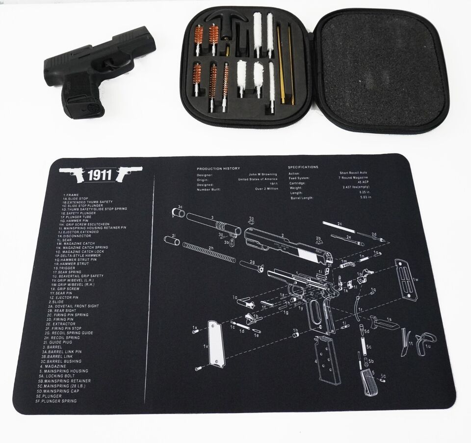Primary image for 1911 Gun Cleaning Mat Diagram Schematic and Universal Cleaning Kit
