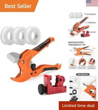 Compact PVC Ratcheting Pipe Cutter Set with Mini Tube Cutter - Effortles... - $23.27