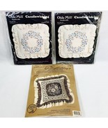 Pillow Cross Stitch Kit Lot of 3 Olde Mill Creative Moments Floral Flowe... - €12,12 EUR