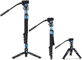 58.4&quot; Lightweight Telescopic Carbon Fiber Video Monopod With Va-5 Fluid Video - £204.56 GBP