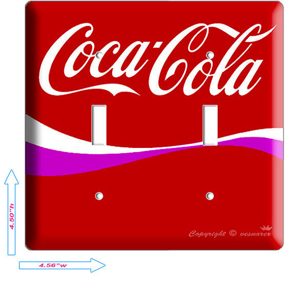 COCA-COLA PURPLE COKE DOUBLE LIGHT SWITCH WALL COVER PLATE KITCHEN DECORATION