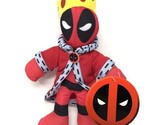 Marvel Deadpool King With Crown Plush Red Black Stuffed Toy 9&quot; New - £11.79 GBP