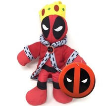 Marvel Deadpool King With Crown Plush Red Black Stuffed Toy 9&quot; New - £11.74 GBP