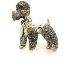 Vintage Sterling Silver Signed Danecraft Detailed Poodle Dog Statement Brooch - £38.95 GBP