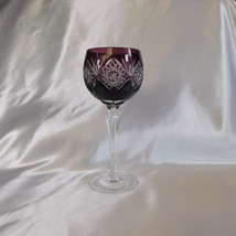 Purple Cut to Clear Wine Glass # 22651 - $42.52